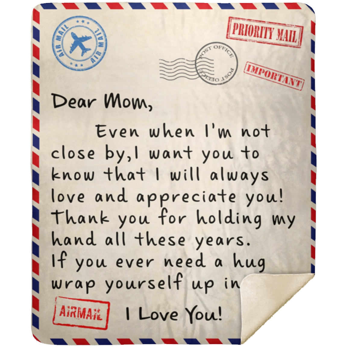 Mothers Day Gifts - Gifts for Mom - Personalized Mom Blanket - Letter to Mom,  Mom Gifts from Daughter or son
