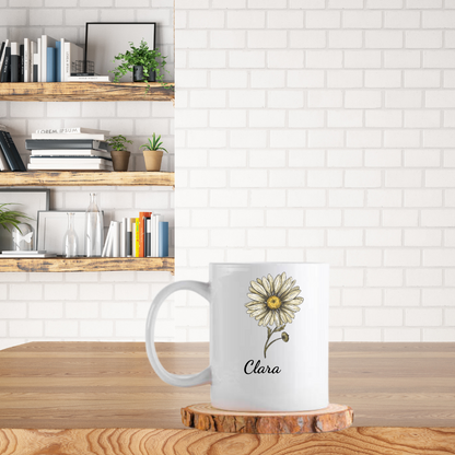 Personalized name Birth flower mug