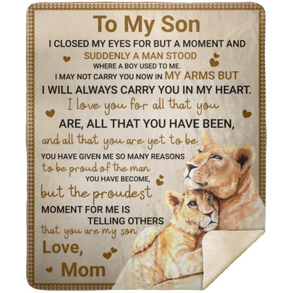 Gifts for Son from Mom and Dad Fathers Day Birthday Gifts to My Son Blanket Boys Christmas Valentines Day Gifts for Him Love Son Letters Printed Soft Flannel Fleece Blanket for Bed Couch 60x 50, 60x80