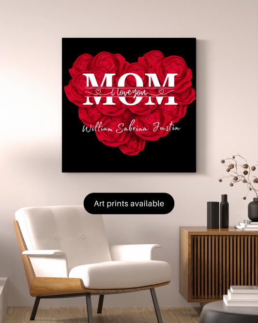 Personalized names  canva wall decor for mom
