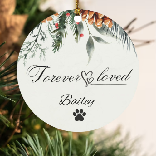 Personalized Dog Memorial Ornament, Dog Angels Clear Ornament, Pet Loss, Loss Of Dog Ornament, Dog Lover Christmas Gift, Dog Memorial Gift