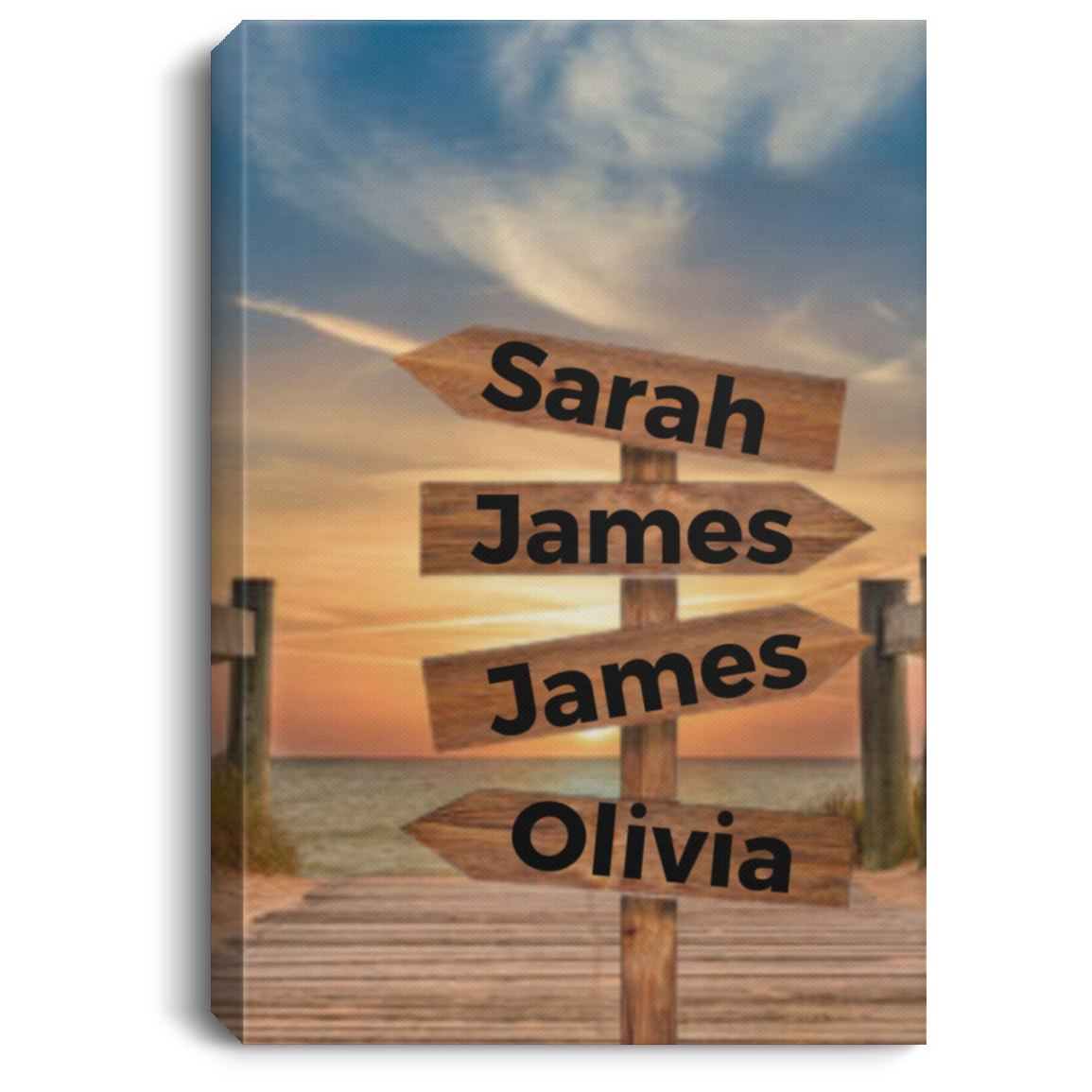 Custom Family Names Canvas Prints Personalized Photo Gifts , personalized family wall art with names ( 4 Names)