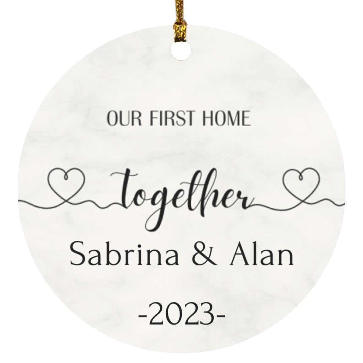 Our first home together Ornament, Custom Engagement Keepsake, Engagement Gift, Personalized First Home  Engaged, Engagement Announcemen