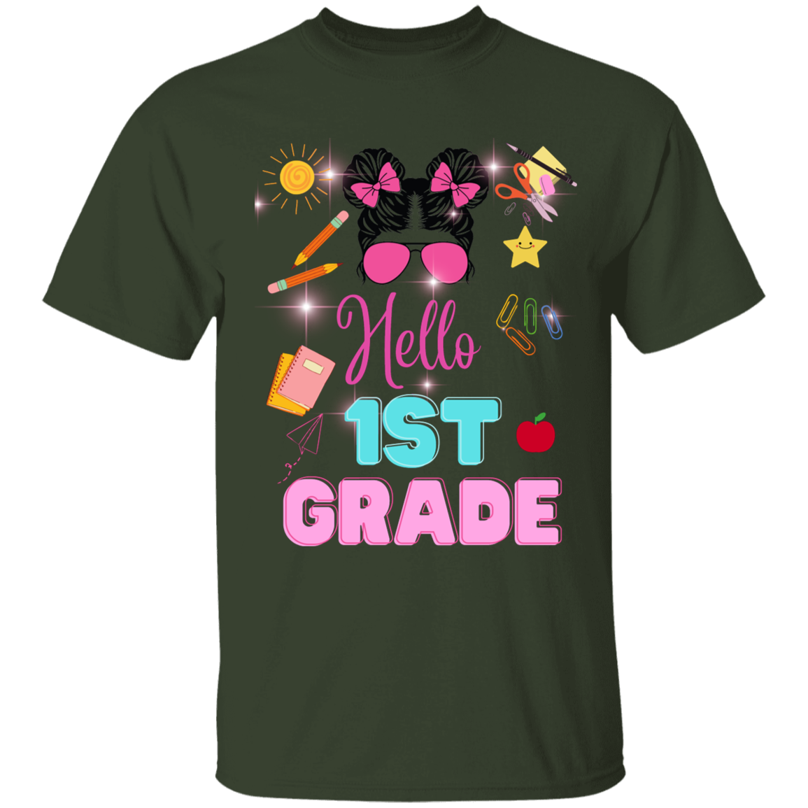 Youth First Grade t-shirt,Back to school  tee for kids  100% Cotton