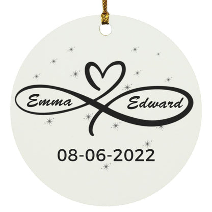 Personalized First Christmas Engaged or married couple - Christmas Engagement Names Ornament 2023 - Mistletoe Ornament