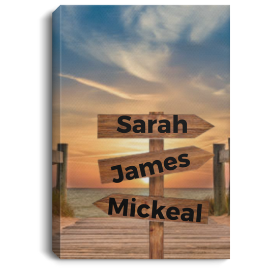 1 Custom  Family Names Canvas Prints Personalized Photo Gifts , personalized family wall art with names