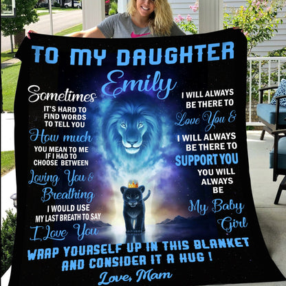 Personalized  name Daughter  Blanket  gift from mom 50x60 & 60x80