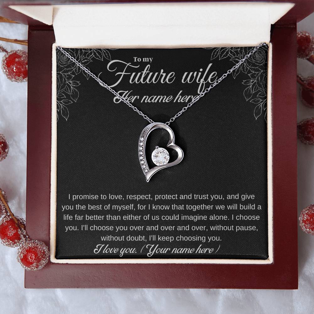 Wife Necklace, Gift For Wife, Anniversary Love Heart, Necklace For Wife