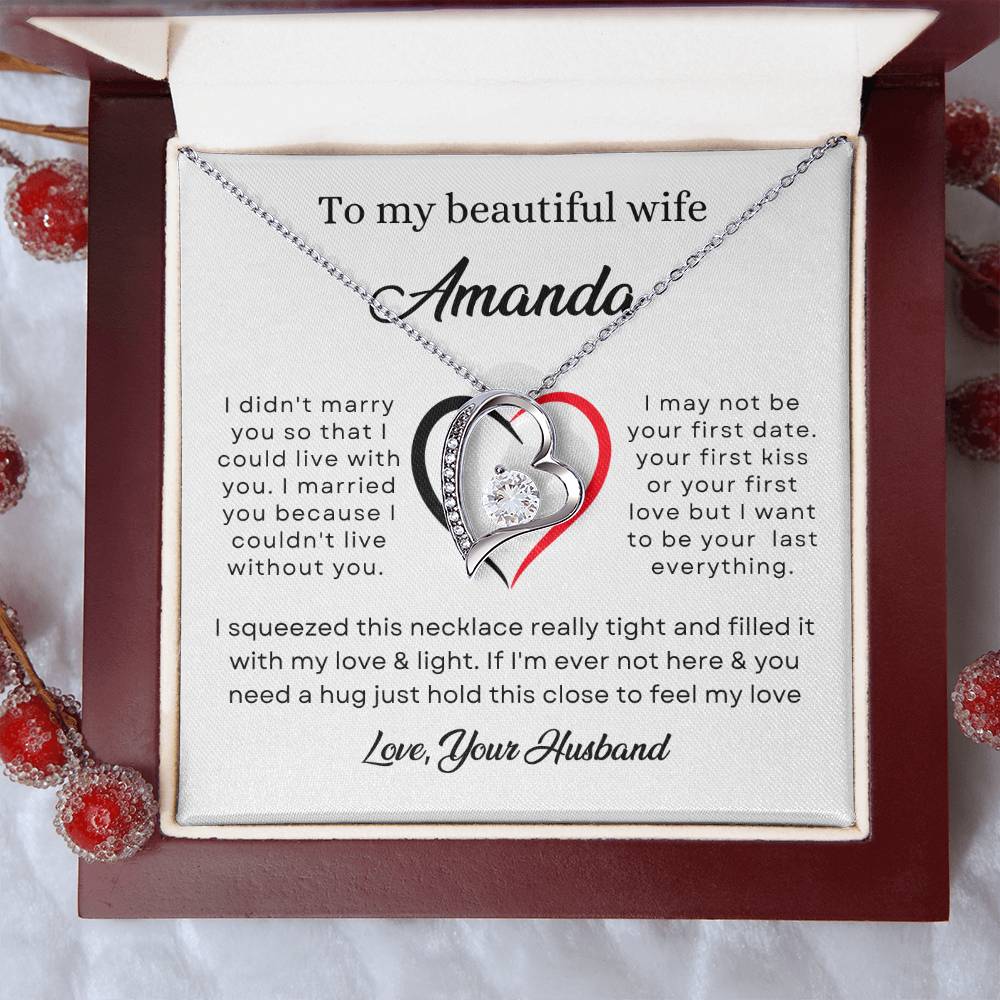 To My wife Gift  Necklace From Husband  Partner Future Wife Gift. - Personalized Heart Shape Necklace Custom Name Jewelry - Holiday Gift for your wife  ...