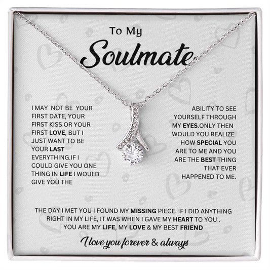 To My soulmate unique gift from husband,boyfriend. Best life partner jewelry Valentine's  gift