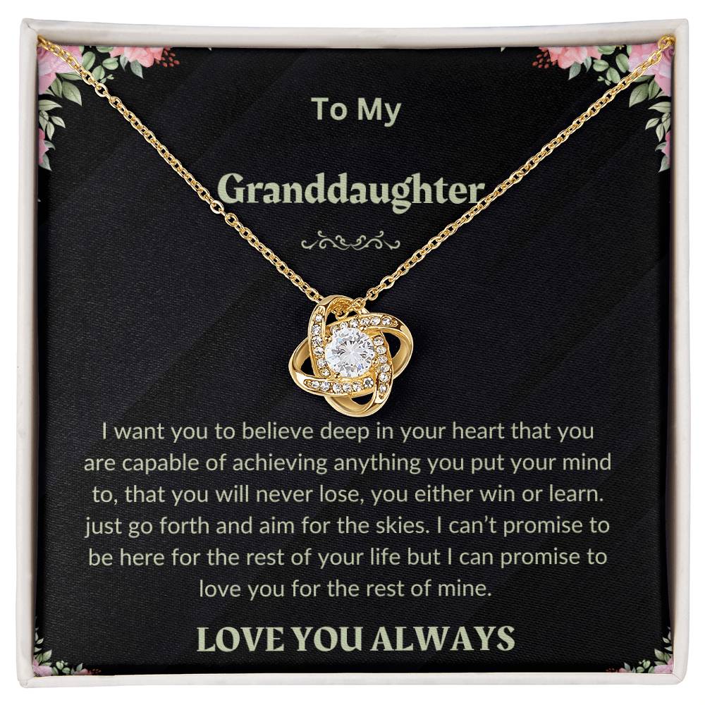 Granddaughter Necklace Gifts From Grandma Grandmother or Grandpa Grandfather To My Granddaughter Graduation Birthday Pendant Jewelry with Message