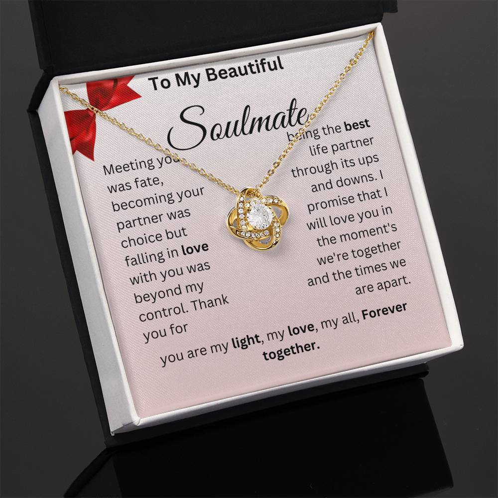 Wife soulmate necklace Romantic partner jewelry Eternal love pendant for wife Meaningful soulmate gift