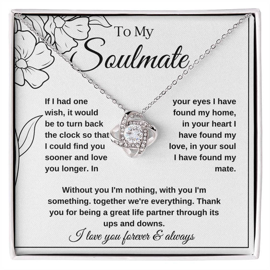 Anniversary soulmate necklace, Birthday gift for wife ,pendant Wedding anniversary jewelry ,Valentine's Day soulmate necklace