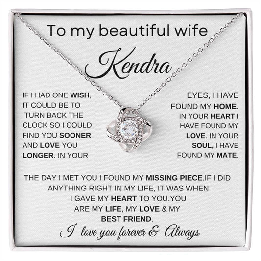 To My Wife, Wife Gifts, Wife Necklace, Love Knot Necklace Jewelry From Husband