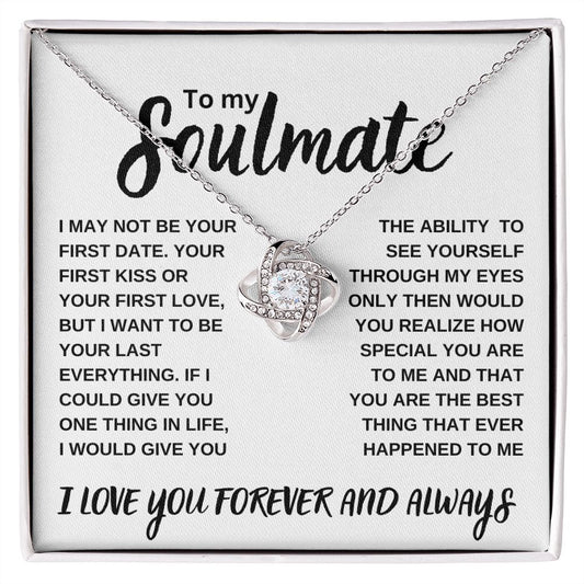 To My Soulmate Necklace Couples Gifts Birthday Christmas Jewelry Romantic Gifts For My Wife with Message Card Box Personalized Gift Present Pendant for Future Wife Soulmate Girlfriend gifts
