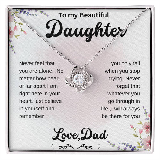 Daughter Necklace From Dad,Sentimental fatherly love gift necklace for daughter,