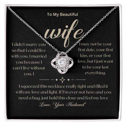 To My Wife Necklace With Message Card, Wife Gift From Husband, Anniversary Gift for Wife, Sentimental Gift for Wife, Birthday Gift for Wife