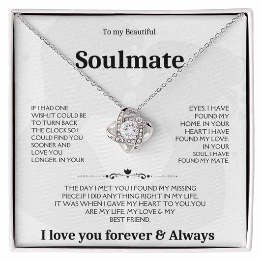 Soulmate necklace ,Love pendant, Romantic gift necklace , Anniversary gift jewelry,Wife  Valentine's gift,Girlfriend gift