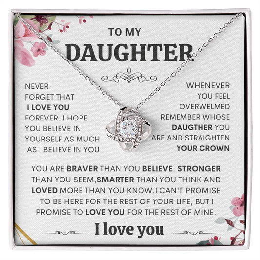 To My Daughter Necklace Gift for Daughter from Dad or mom , Daughter Father Necklace gift.