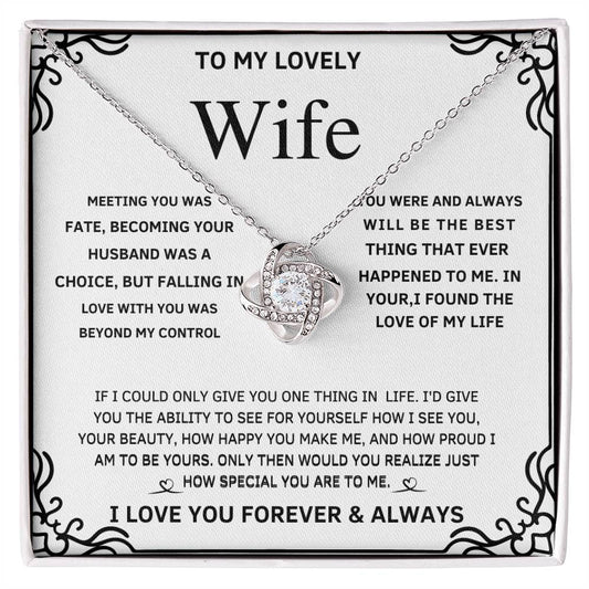 Wife gold necklace, Elegant wife necklace, Wife's special occasion necklace, Personalized wife necklace for birthday or Christmas