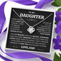 To my daughter love knot necklace gift from dad.special daughter birthday or holiday gift from Dad