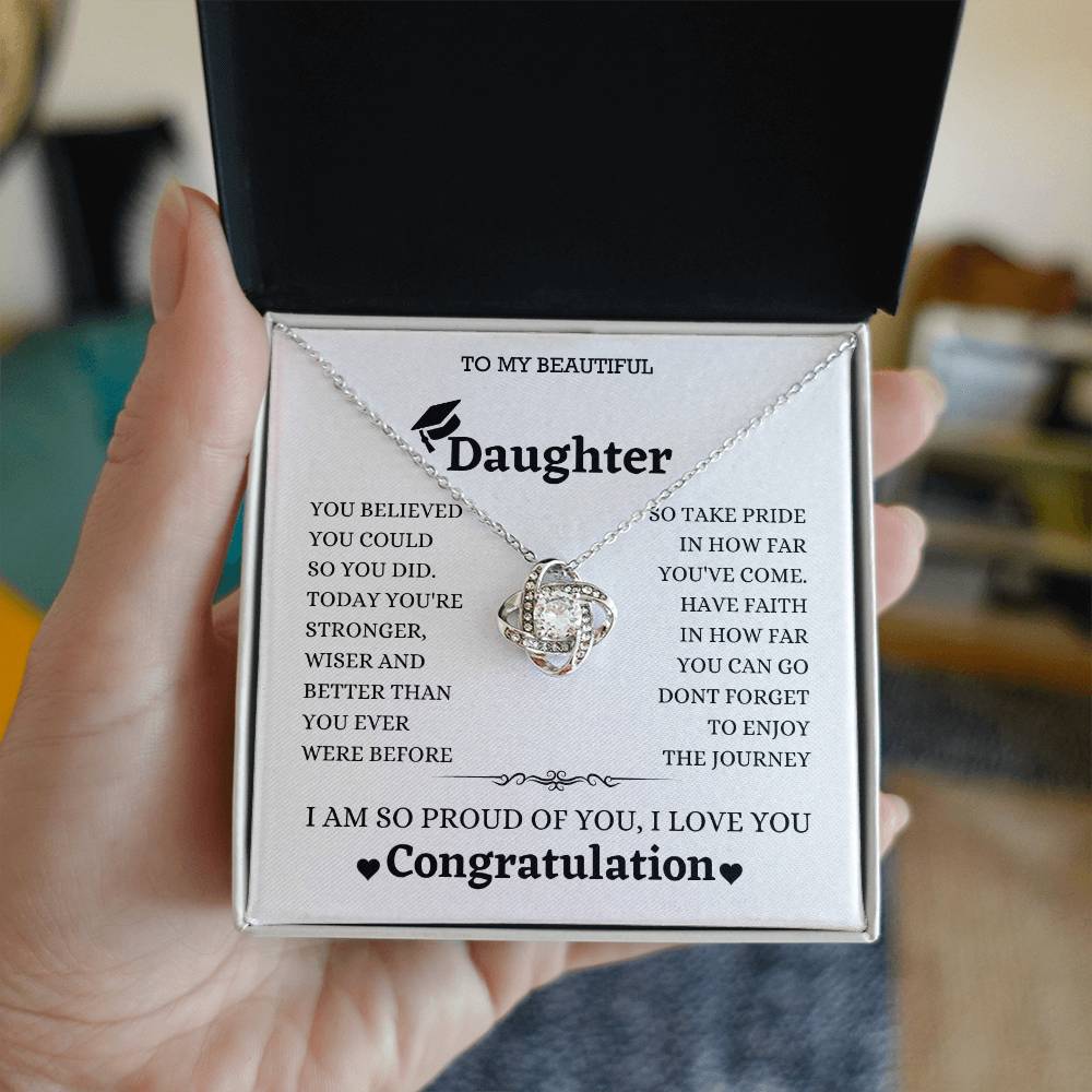 Graduation Achievement: Meaningful Necklace Gift for Daughter, Memorable Gift for daughter from mom or dad