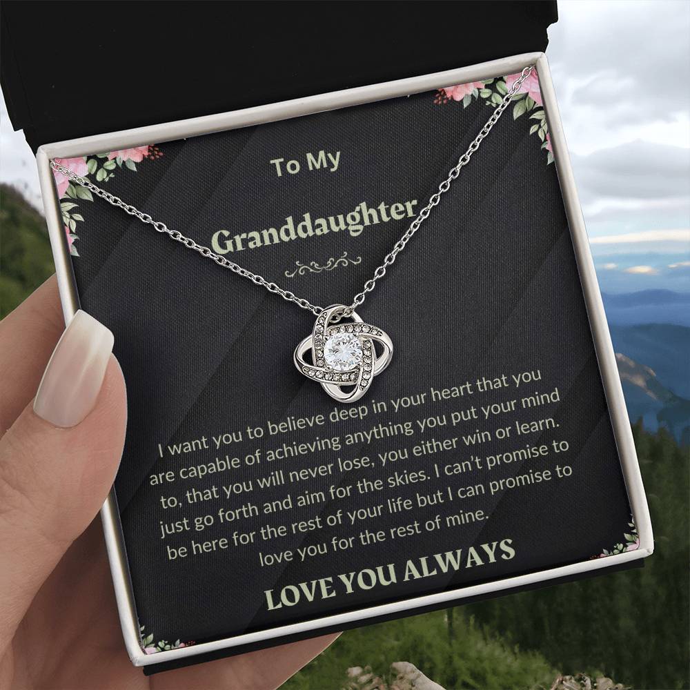 Granddaughter Necklace Gifts From Grandma Grandmother or Grandpa Grandfather To My Granddaughter Graduation Birthday Pendant Jewelry with Message