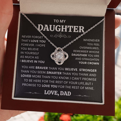 To my daughter love knot necklace gift from dad ,graduation ,birthday  gift for daughter