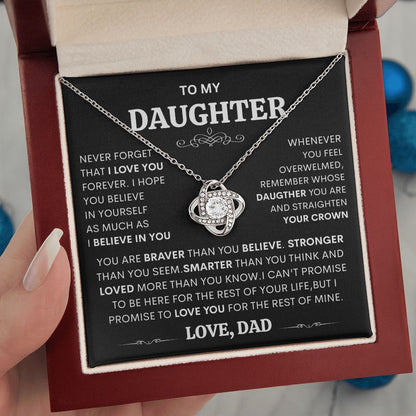To my daughter love knot necklace gift from dad ,graduation ,birthday  gift for daughter