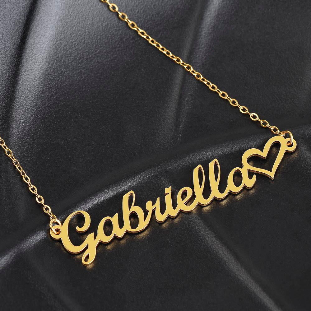 Personalized name necklace For wife,girlfriend, with special message card