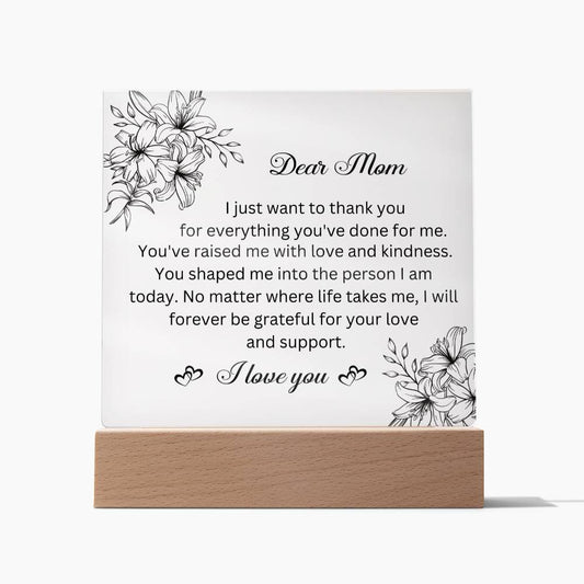 Mom night light  message from son or daughter .best mother's Day gift for your mom