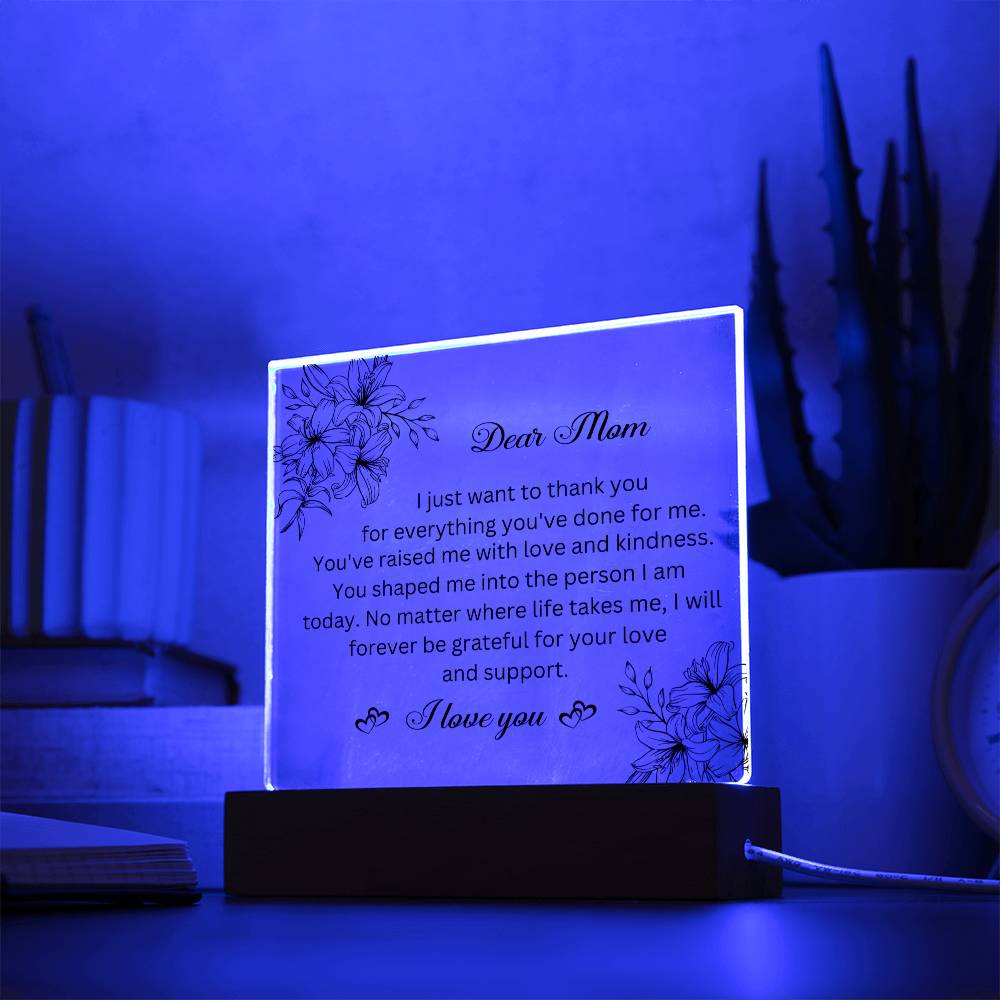 Mom night light message from son or daughter .best mother's Day gift for your mom