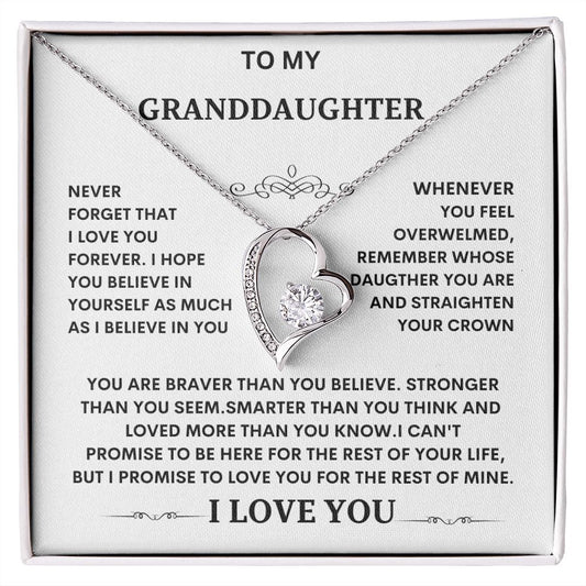 Granddaughter gift necklace from grandpa or Grandma