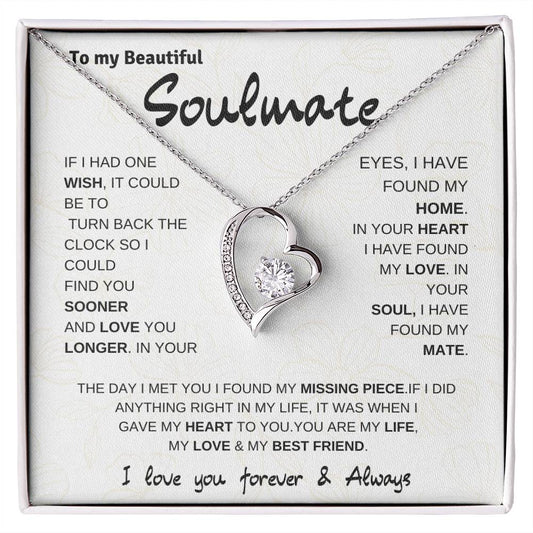 Heartfelt soulmate gift,Romantic gift necklace,Wife gift from husband,Valentine's present for girlfriend