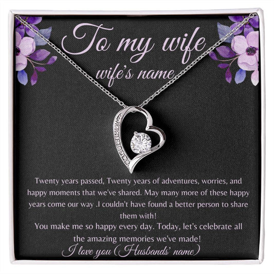 Custom To My Wife Necklace, Christmas Gifts For Women, Anniversary Gift For Wife