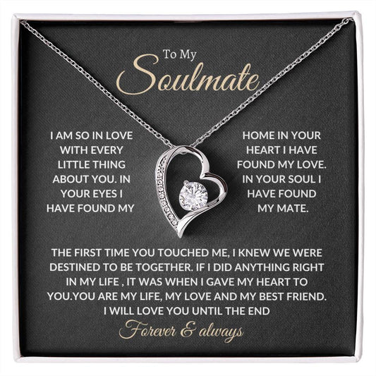 To My Beautiful Soulmate Necklace with Message Card, Gift For Valentine's Day, Birthday, Anniversary, Christmas, Soulmate Pendant Gift For Her