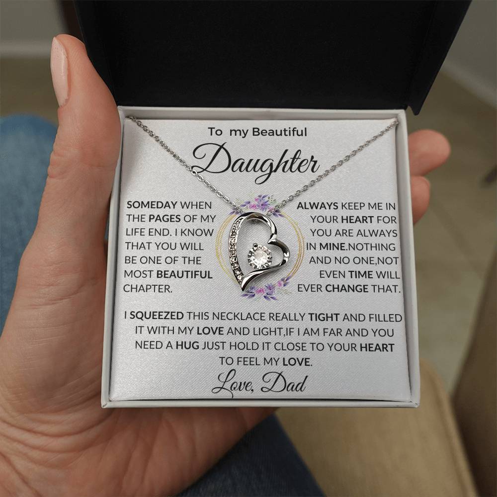 To My Daughter Necklace, Gift for Daughter from Dad, Daughter Father Necklace