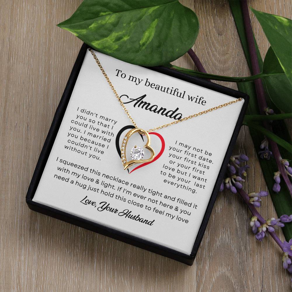 To My wife Gift  Necklace From Husband  Partner Future Wife Gift. - Personalized Heart Shape Necklace Custom Name Jewelry - Holiday Gift for your wife  ...