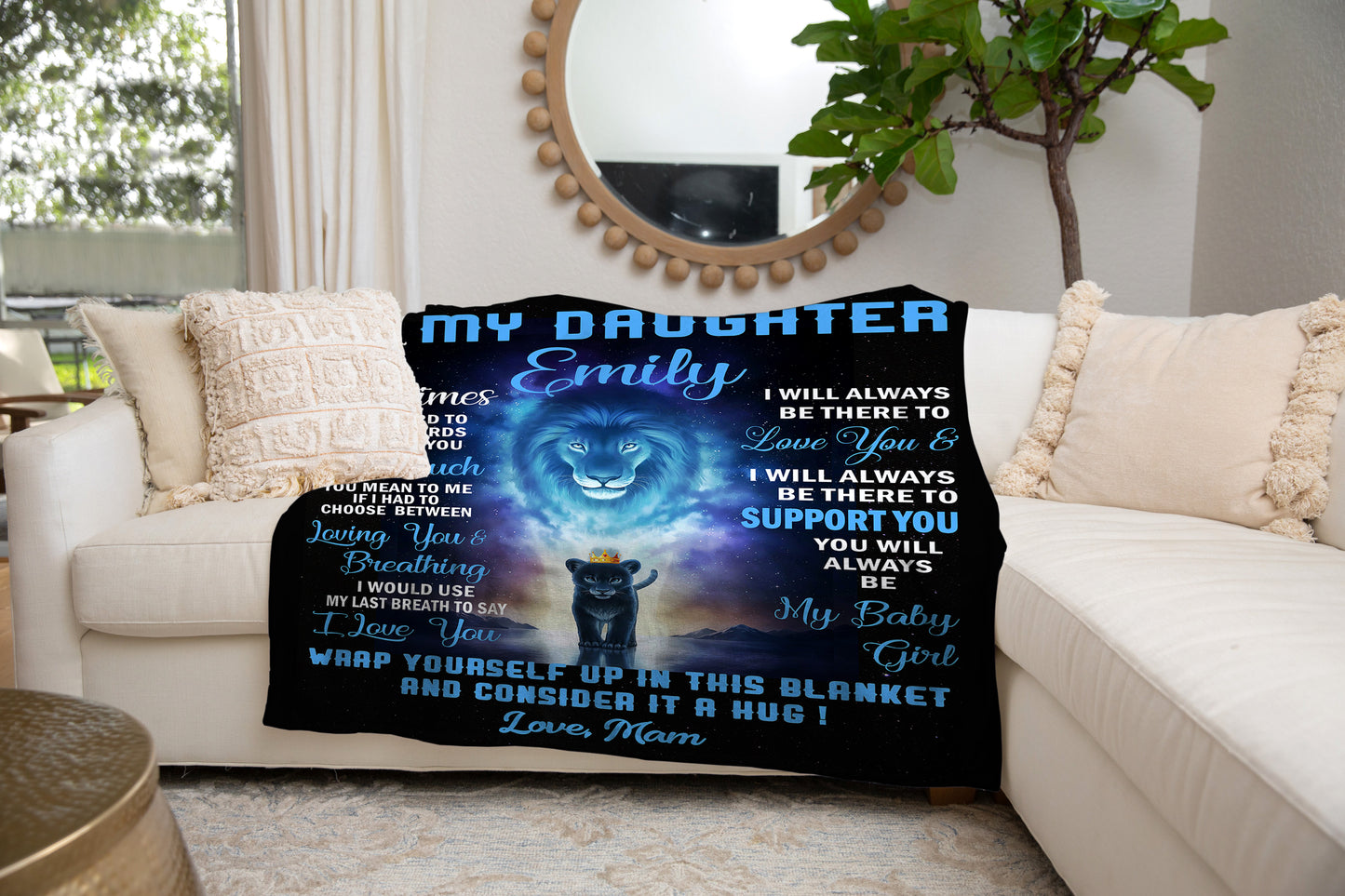 Personalized  name Daughter  Blanket  gift from mom 50x60 & 60x80