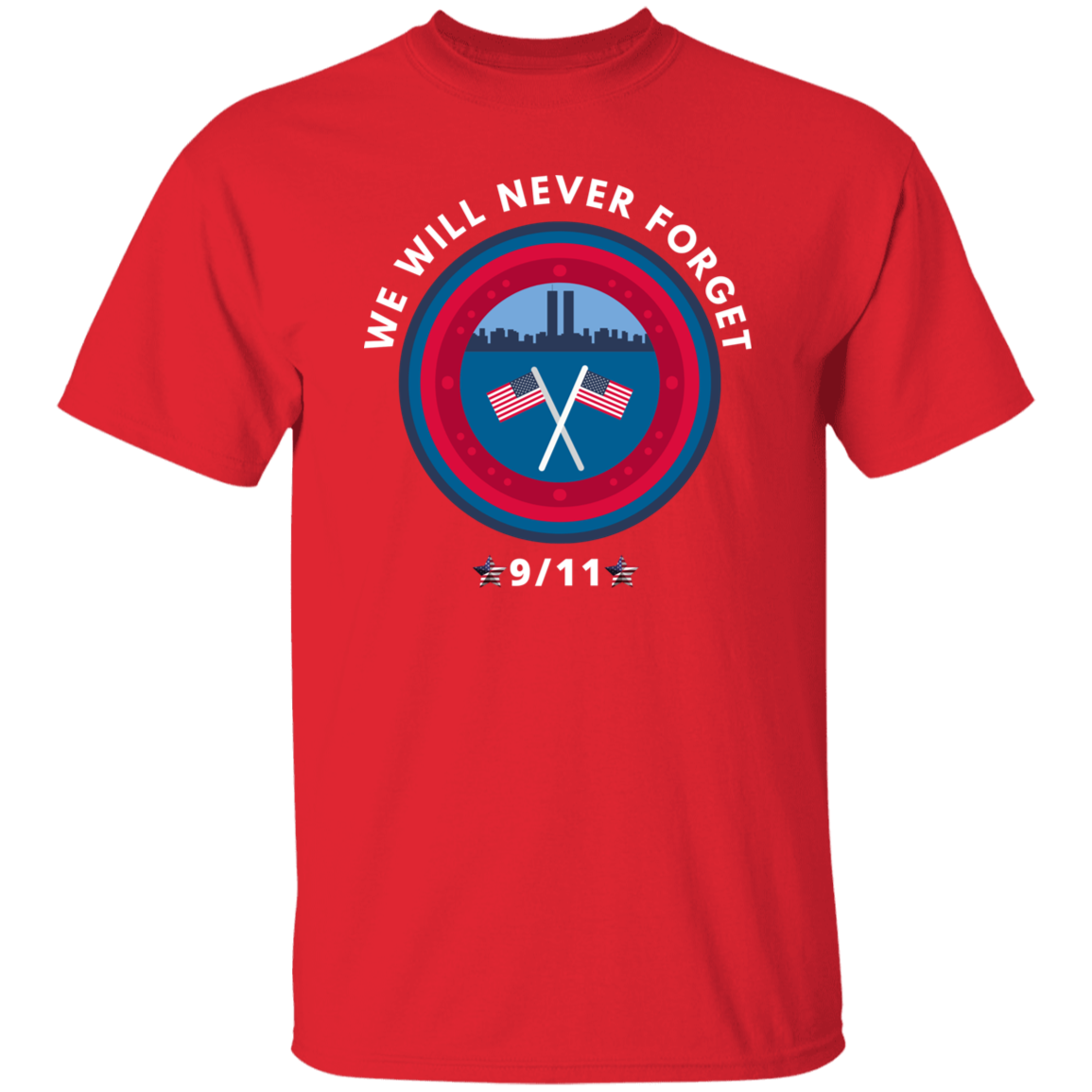 NEVER FORGET AMERICAN FLAG UNISEX   T-Shirt