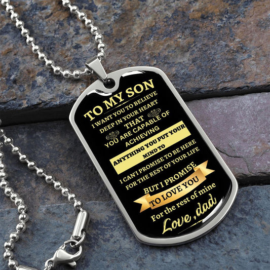 To My Son dog Tag Gift from Dad