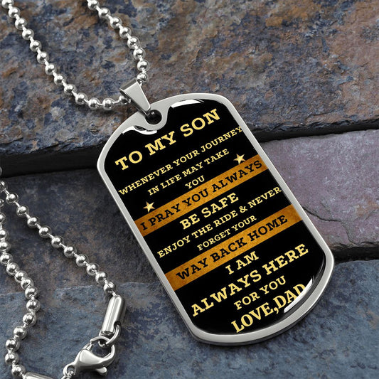 To My son Dog Tag Gift From Dad