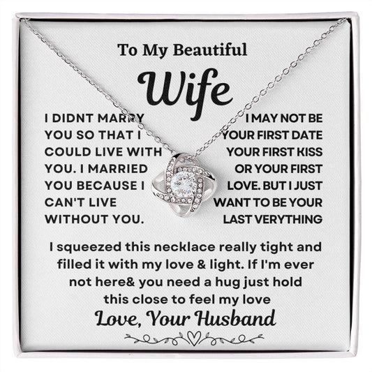 To my wife Love Knot Necklace From Husband, Sentimental Gift for Wife, Birthday Gift for Wife