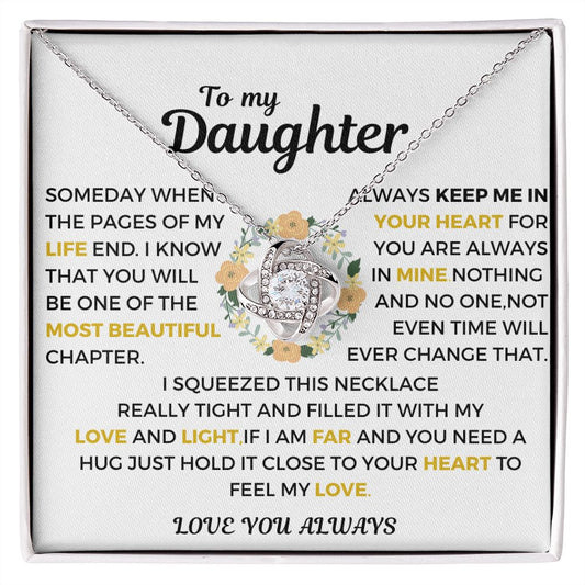 Daughter Love Knot  Necklace gift  From Mom
