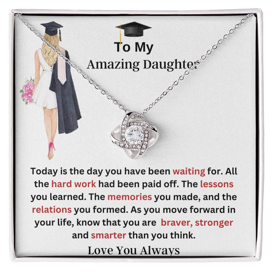 To My Daughter Graduation Gift Necklace From Mon & Dad
