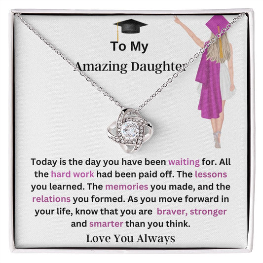 to My Daughter Graduation Gift Necklace From Mon & Dad