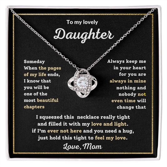 To My Daughter  Love Knot Necklace Gift From Mom