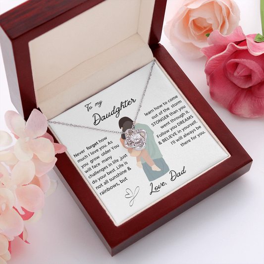 To My Daughter Love Necklace Gift from Dad