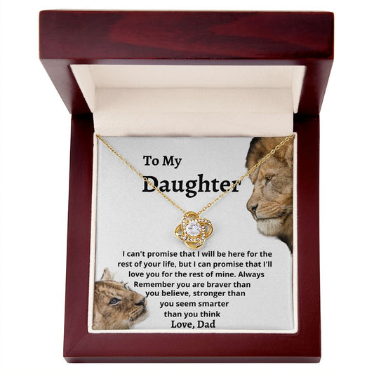 To My Daughter Love Knot Necklace Gift from Dad