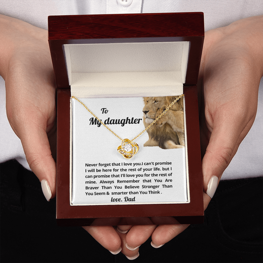 To my Daughter Love knot Necklace gift  from Dad